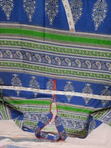 Blue &amp; Green Printed Cotton Kurta