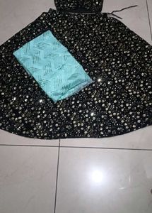 Black Sequined Lehenga Choli Set