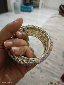 Brand New Colorful Beaded &amp; Crystal Bangle Set