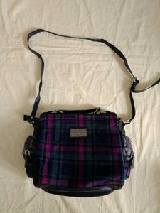 Plaid &amp; Fur Crossbody Bag