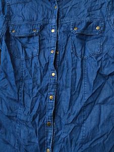 Blue Denim Button-Up Shirt