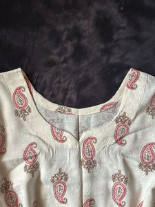 White Paisley Short Kurti