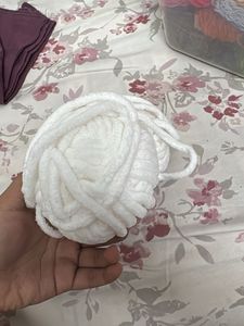 White Plush Yarn for Crafts