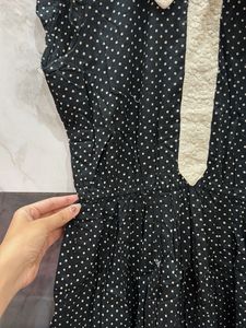 Chic Polka Dot Dress with Peter Pan Collar