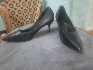 Black Synthetic Leather Heels (Taiwan)