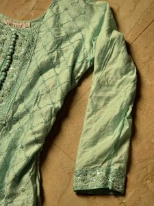 Beautiful Mint Green Embroidered Kurta