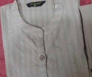 Elegant Beige Kurta Pant Set 100 rs only
