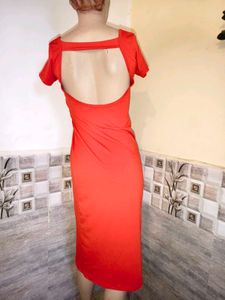 Vibrant Red T-Shirt Midi Dress