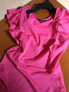 Hot Pink Ruffle Sleeve Bodysuit