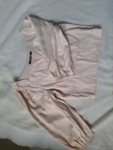 Peach Korean Style Sweetheart Crop Top