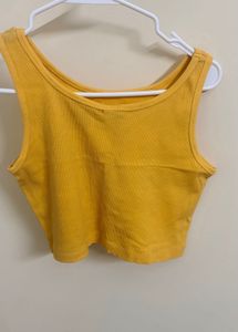 Ribbed Yellow Tank Top