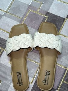 Brand New Cream Braided Flats