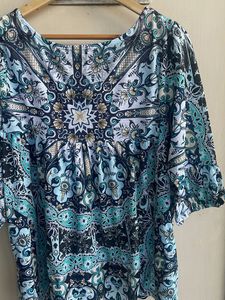 Bohemian Print Tie-Neck Top