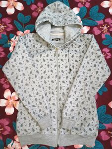 Patterned Zip-Up Hoodie