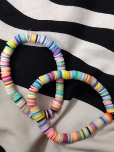 Boho Polymer Clay Disc Beaded Bracelets