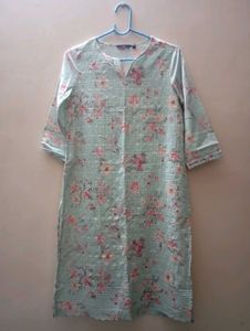 Floral Print Cotton Kurta