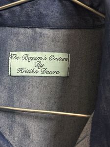 Unique Denim Dress with Eye Motif