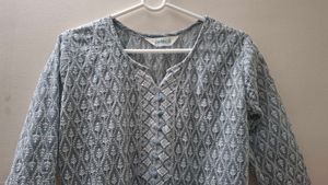 Elegant Grey Printed Kurta