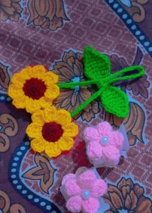 🌼 Handmade Crochet Flower Bag Charms 🌼