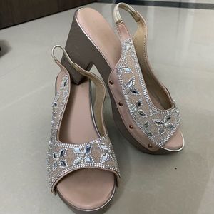 Embellished Wedge Sandals