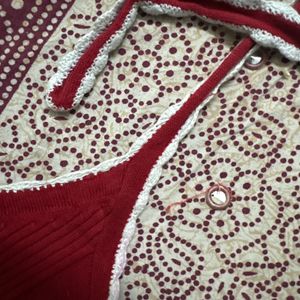 Ribbed Halter Neck Cami Top with crochet details