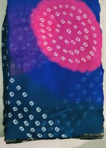 Vibrant Red Bandhani Saree