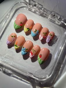 Cute Fruit &amp; Flower Press-On Nails