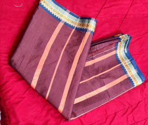 Elegant Maroon Saree With Ethnic Border design ✨✨