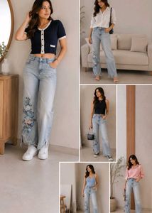 Unique Embellished Flare Jeans