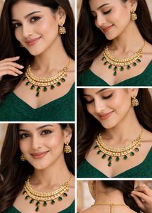 Elegant Gold-Plated Necklace and Earring Set