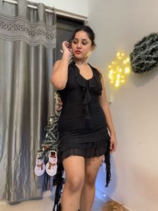 Chic Black Ruffle Mini Dress