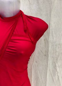 Striking Red Halter Neck Dress