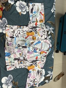 Abstract Print Button-Up Shirt & Pants Set