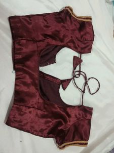 Elegant Maroon Satin Blouse