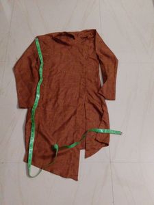Brown Kurta with Button Detail