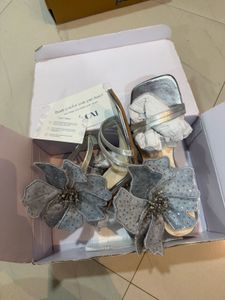 Kresha Bajaj x Cai Sparkling Floral Heeled Sandals