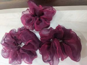 Set of 3 Sheer Purple Scrunchies