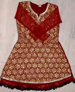 Girls Red & Gold Dress