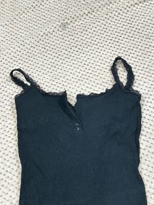 Comfortable Black Lace Trim Cami
