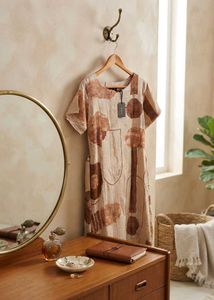 Boho Abstract Print Casual Dress