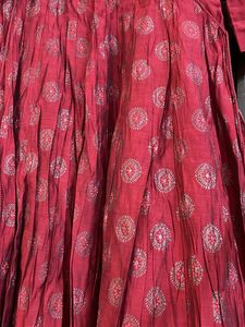 Elegant Red Kurta Set with Gold Print