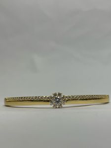 Anti Tarnish Gold Bangle with Diamond
