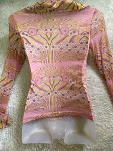 Y2K Retro Pink Patterned Button-Up Shirt