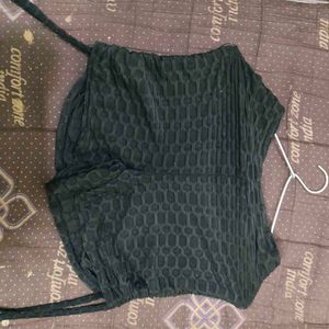 Textured Black booty shorts
