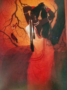 A woman combing her hair Painting