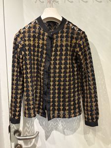 Shirt | XS | Black &amp; Gold Crochet Blouse