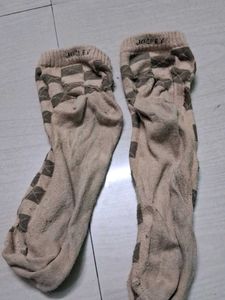 Jockey Crew Socks - Tan & Gray Checkered