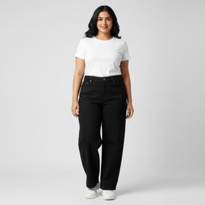 Black Wide Leg Denim Jeans