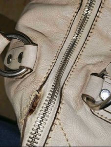 Michael Kors White Astor Leather Studded Bag