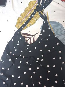 Black Polka Dot Halter Maxi Dress
